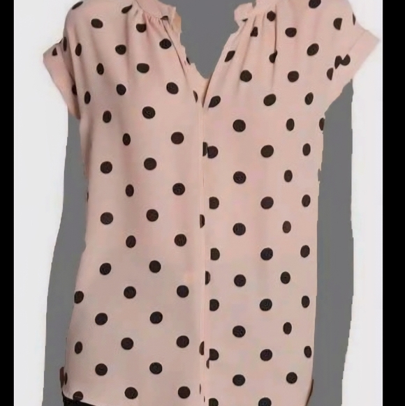 Philosophy Tops - Philosophy Woman's Pink and Black Polka Dot Blouse Size L